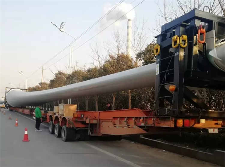 Multi Axle Lines Articulated Lowbed Semi Trailer for Wind Vane Tower Transport | Yangzhou Vulcan Machinery Manufacturing Co., Ltd