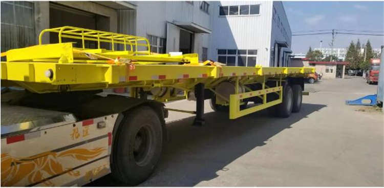 Two Axle 20FT 40FT Container Flatbed Semi Truck Trailer | Yangzhou Vulcan Machinery Manufacturing Co., Ltd