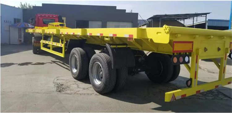 Two Axle 20FT 40FT Container Flatbed Semi Truck Trailer | Yangzhou Vulcan Machinery Manufacturing Co., Ltd