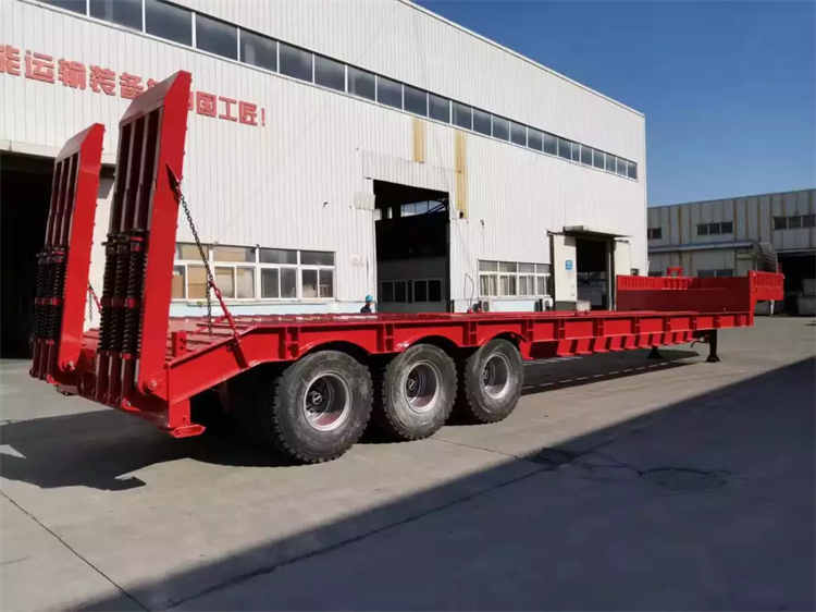 3 Axles 40 80 100 ton Payload Gooseneck Excavator Transport Lowbed Low bed Semi Truck Trailer | Yangzhou Vulcan Machinery Manufacturing Co., Ltd