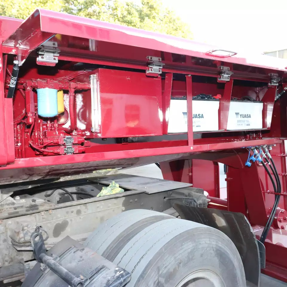 ヘビーデューティー機器輸送 ローボーイ 3 車軸 ローベッド ローボーイ セミトラック トレーラー価格 揚州バルカン機械製造株式会社