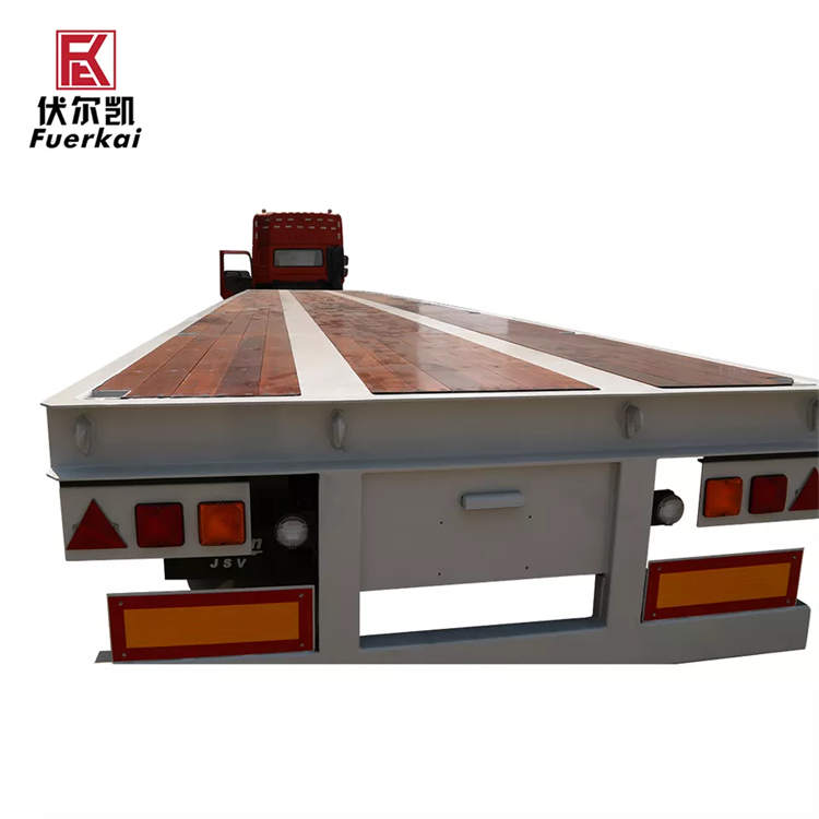 3 Axle 40ft Container Flat Bed Semi Trailer Truck