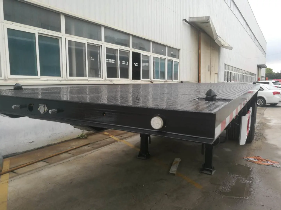 単一の車軸 20FT 40FT コンテナー フラット ベッド セミ トラック トレーラー